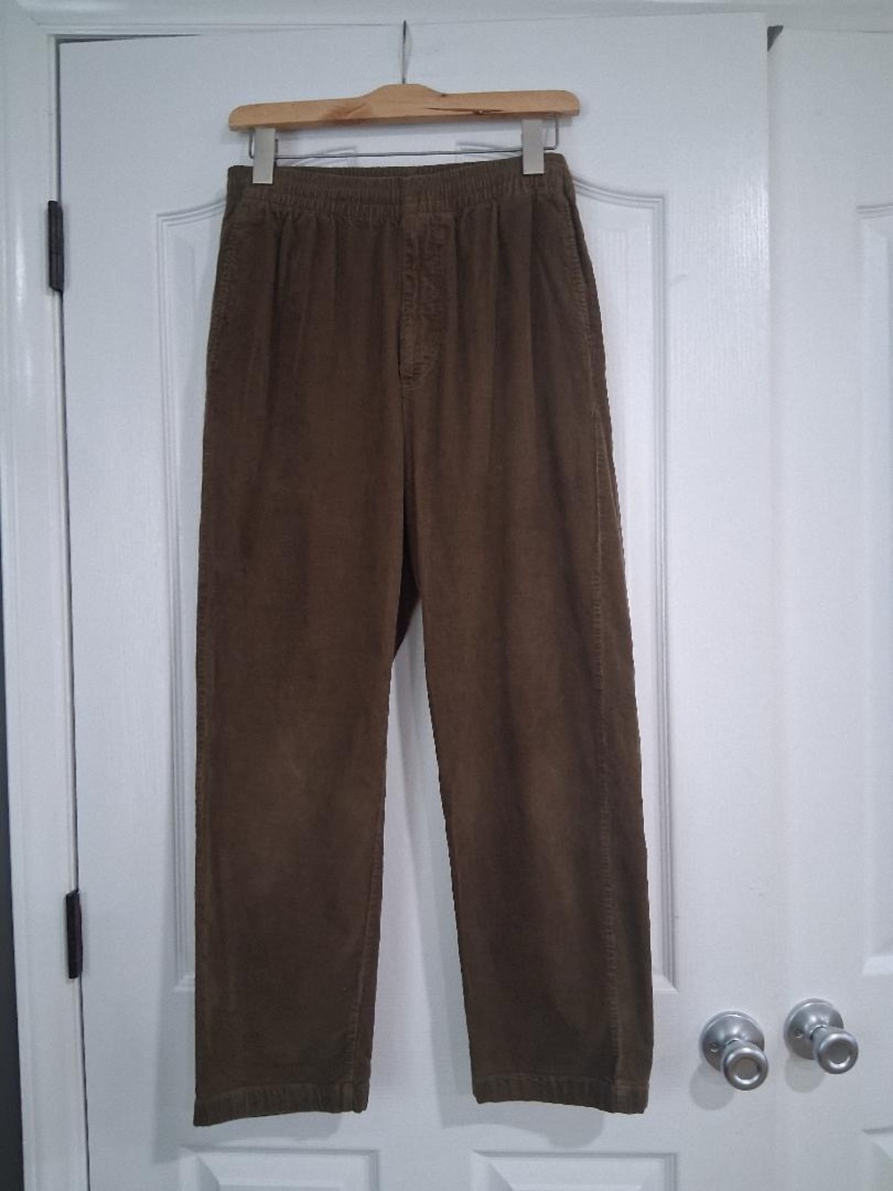 Uniqlo Olive Brown corduroy Elastic-Waist Pants